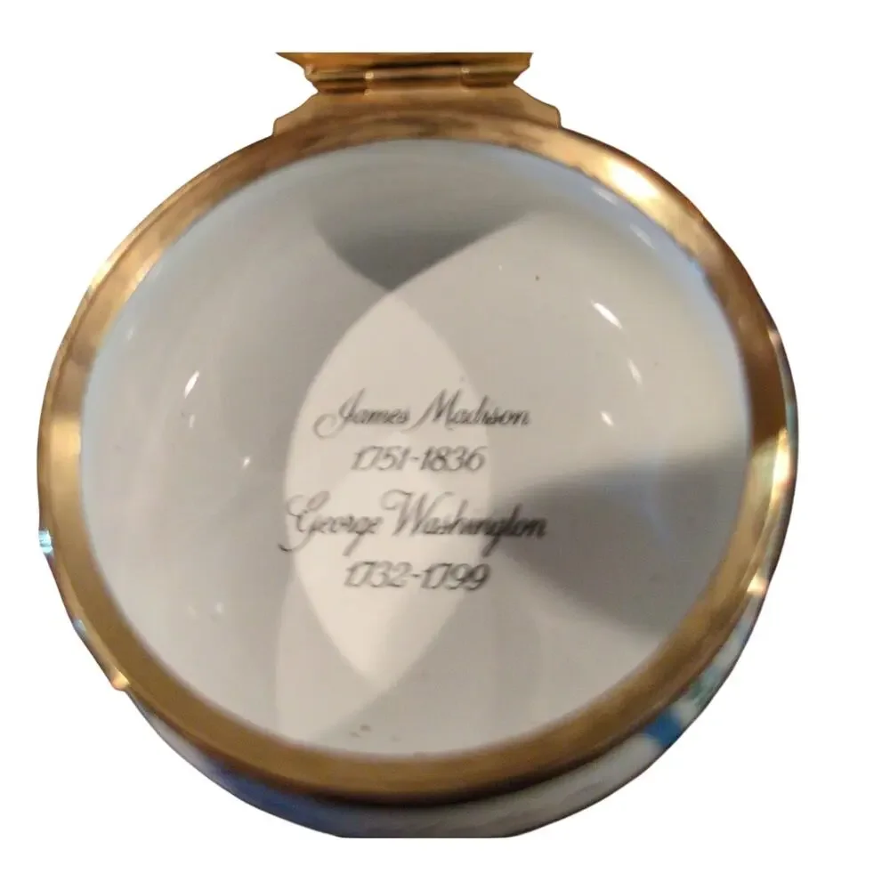 Halcyon Days Enamel Box 1976 Founding Fathers Washington Madison Dec of Independ